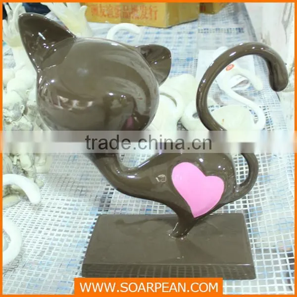 lovely fiberglass life size cartoon cat statue