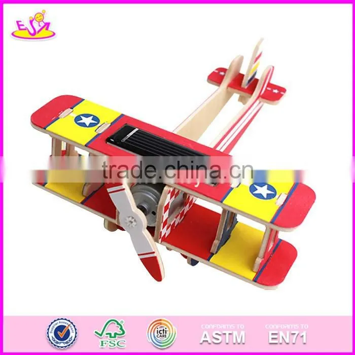 2017 New design diy assemble children wooden toy airplanes W03B065