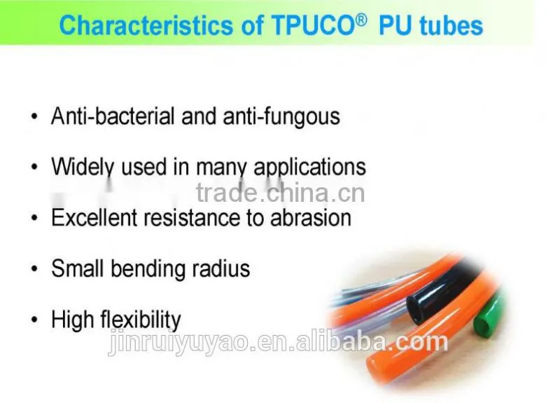 abrasion resistance pu reinforced hose yarn hose 1/4"(10mm*6.3mm) used for industry for pu tube