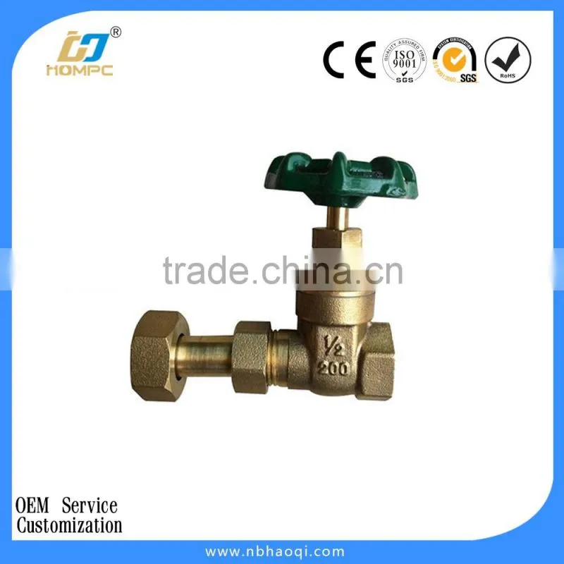 brass complete gas meter gate / stop valve