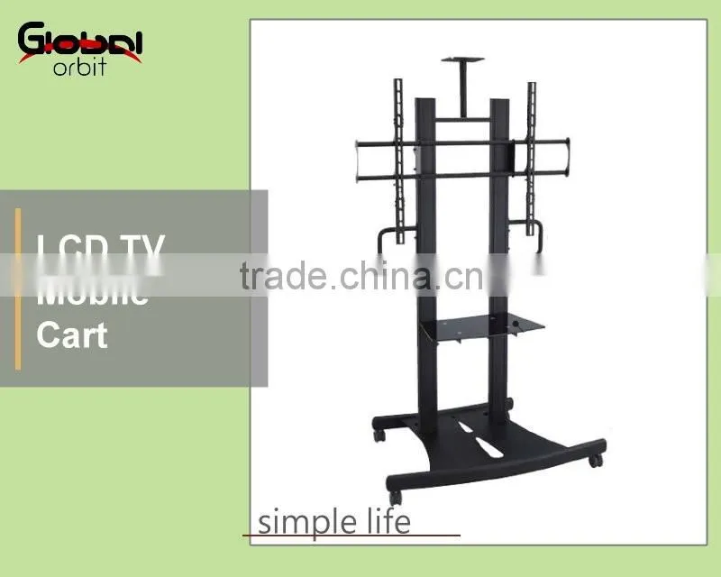 New Design Adjustable Shelf Television Cart Swivel TV Trolley TV Mount With Projector Holder