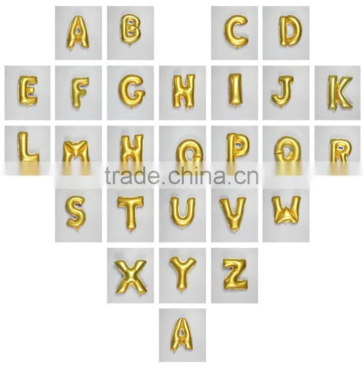 16 inch helium Inflatable Foil Balloons party Decoration gold foil/aluminum balloon