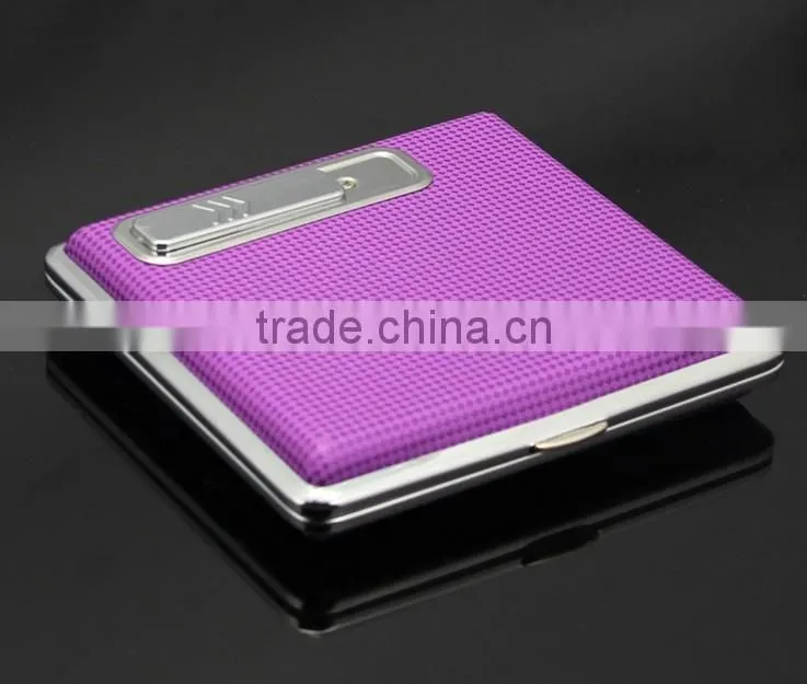 Multicolor metal cigar tin box with electronic lighter