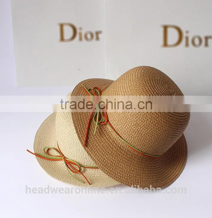 Summer Fashion Bowknot Outdoor Sunshade Straw Hats Dongguan Factory