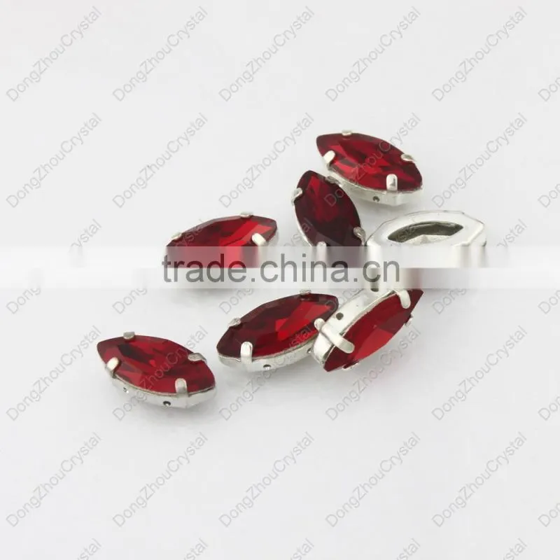 DZ-3017 fashion point back light siam horse eye crystal beads for dress from china supplier