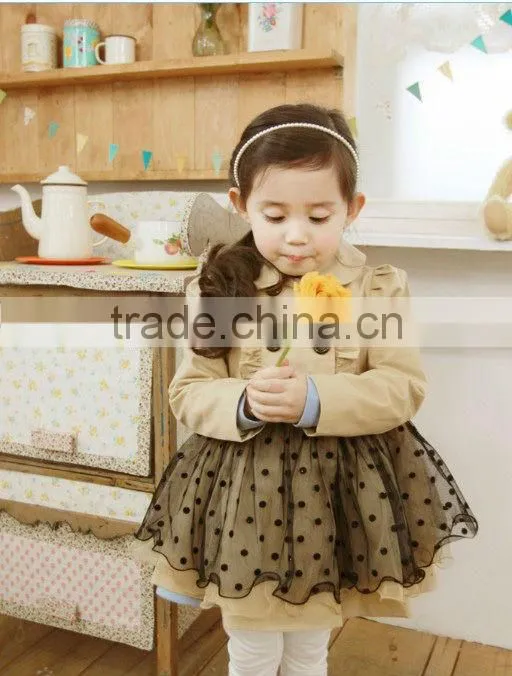 Girl Trench Coat Wind Jacket Baby Dress Kids Clothes Outwear Autumn Winter 2-7Y