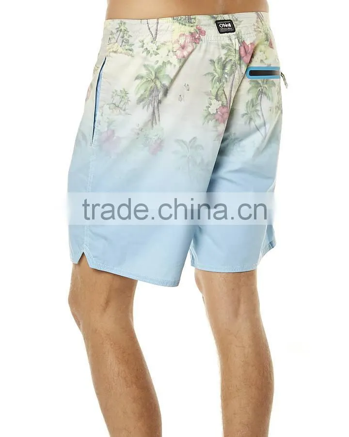 2015 new design 100% cotton mens printed shorts mens swim short beach style blue color fashion mens shorts