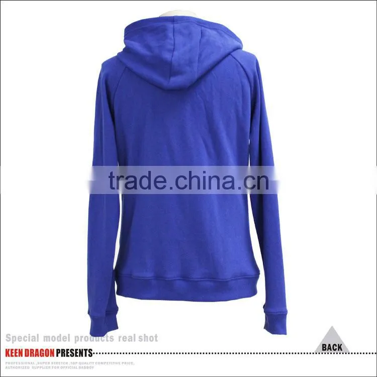 Plain Blue Cotton Hoodies New Apparel Custom Zipper -up Gym Hoodies