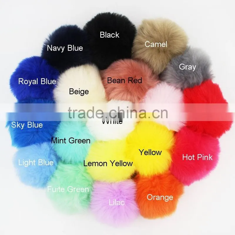 Fur Pom Pom Fluffy Genuine Fox /raccoon/rabbit Fur Ball Keychain Fur Key Ring Fur Bag Charm Women Bag Accessories