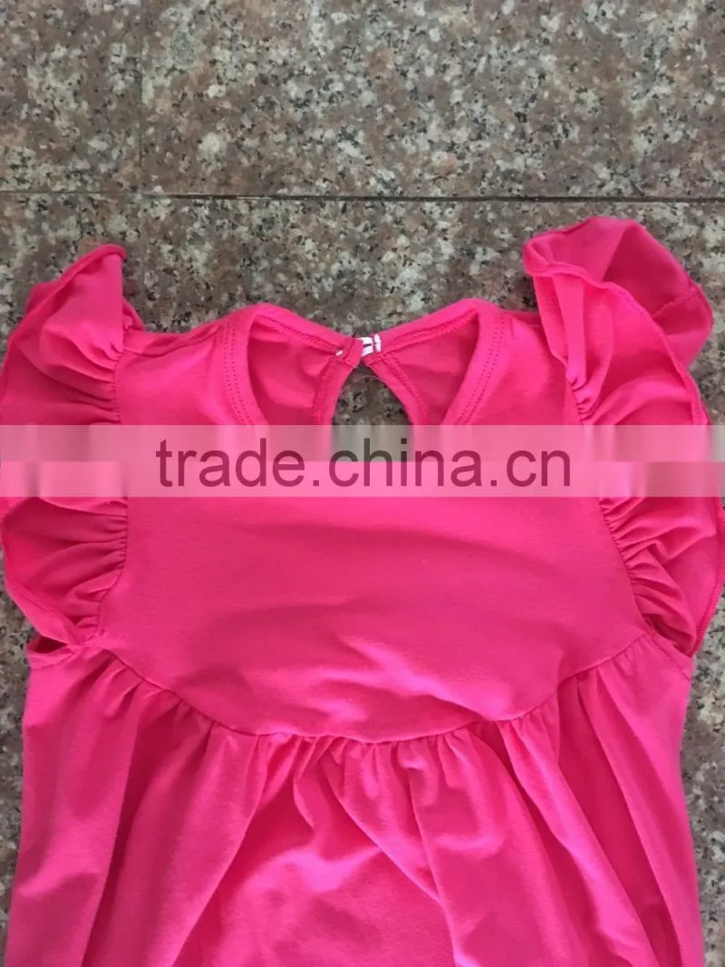 Toddler Girls Soild Color Cotton Romper Flutter Sleeve Romper Baby Bulk Boutique Baby Girl Rompers Wholesale 2016