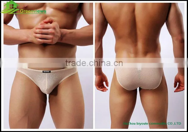 Sexy colorful mens boxer briefs in own design man sexy underwear transparent men's knitted briefs