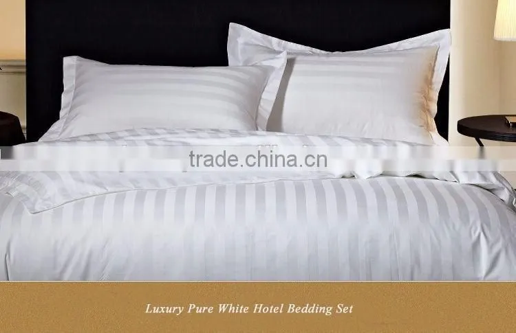 Queen size bed sheet set cotton white for hotel