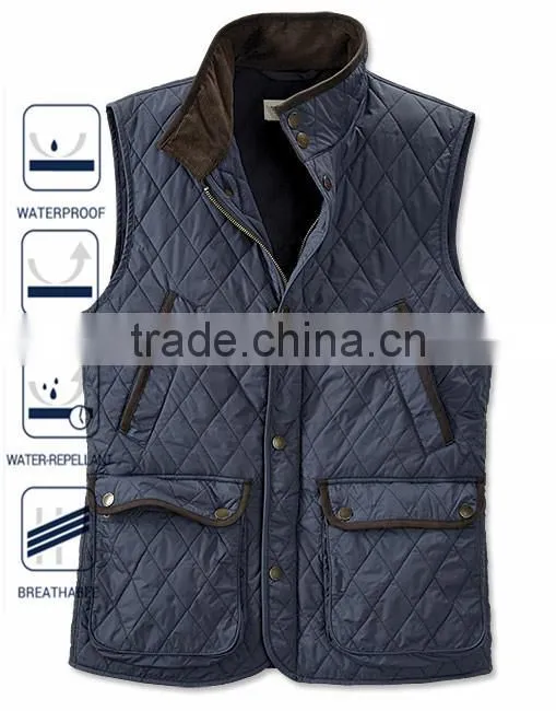 2016 Diamond Quilted Mens Sleeveless Jacket
