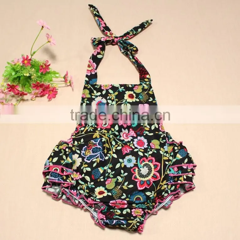 Wholesale Summer Printed Sling Ruffled Petti Playsuit Jumpsuit