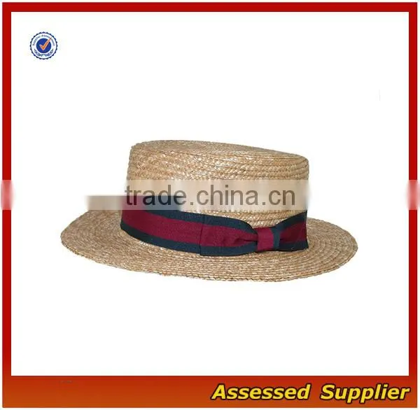 YX1500101Unisex boater straw hat and high quality straw hat