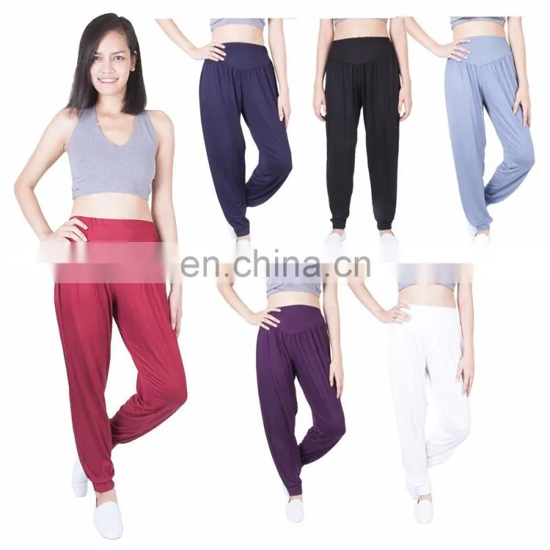 Women's Solid Long Yoga Pants Rayon Spandex Harem Sports trousers
