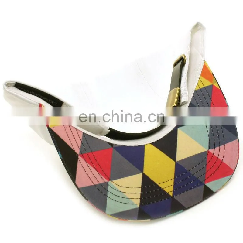 Hot selling flat brim visor fitted 5 panel cap