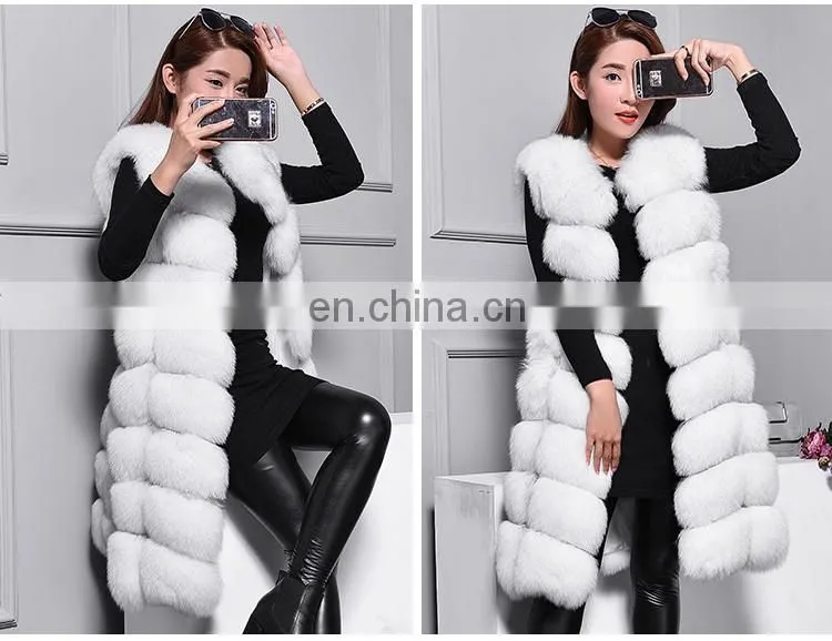 China Supplier Winter Fashion Women Fox Vest Genuine Natural Italian Fur Vest