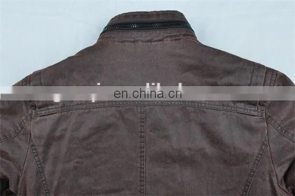 2015 New Leather Motorbike Men Denim Jackets