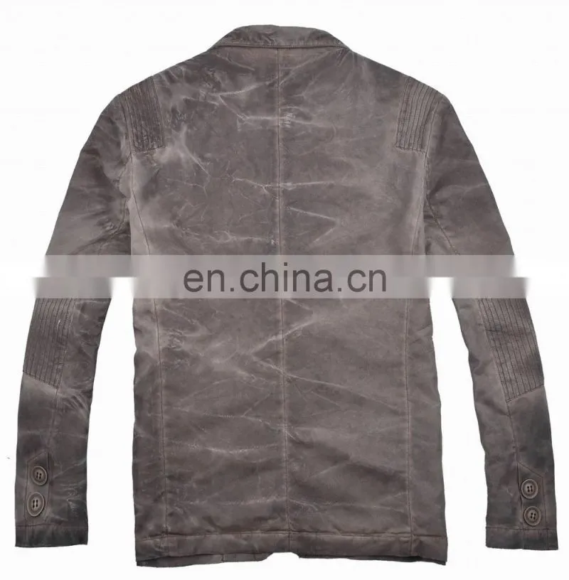 2015 lastest fashion suit style slim fit leather jacket
