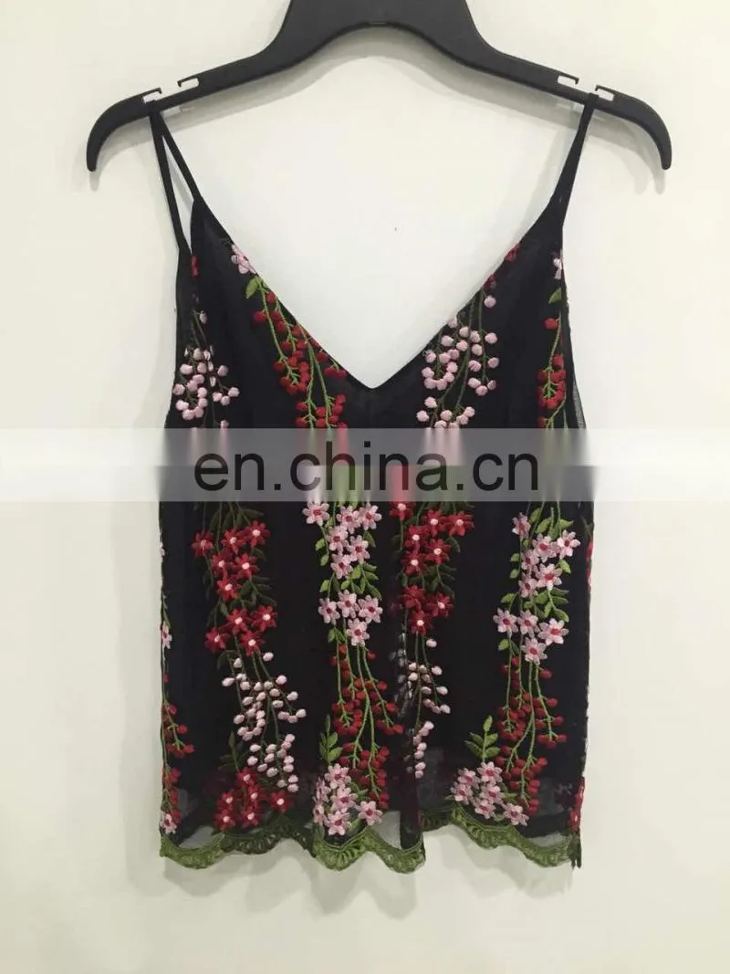 The 2017 summer net cloth embroidery condole belt unlined upper garment
