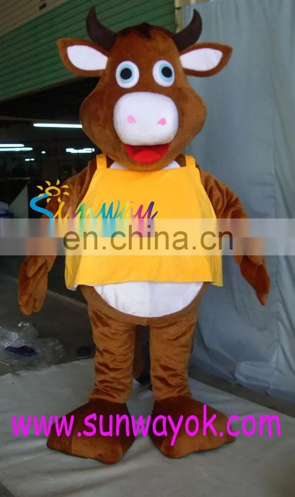 Cow mascot costume/advertising fur costume/fur mascot costume for sale