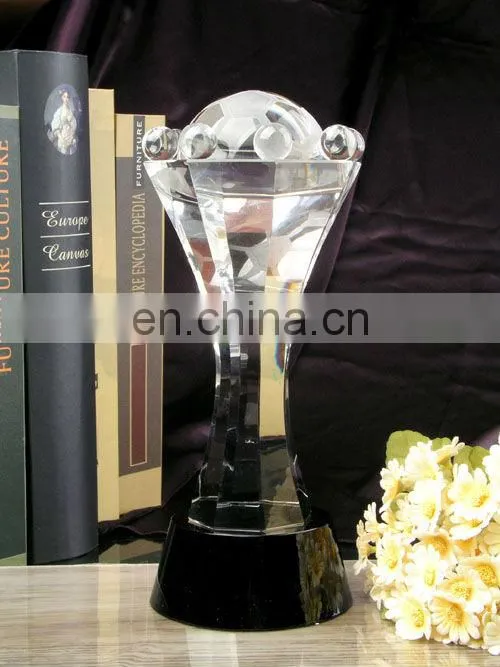 crystal football trophy cup
