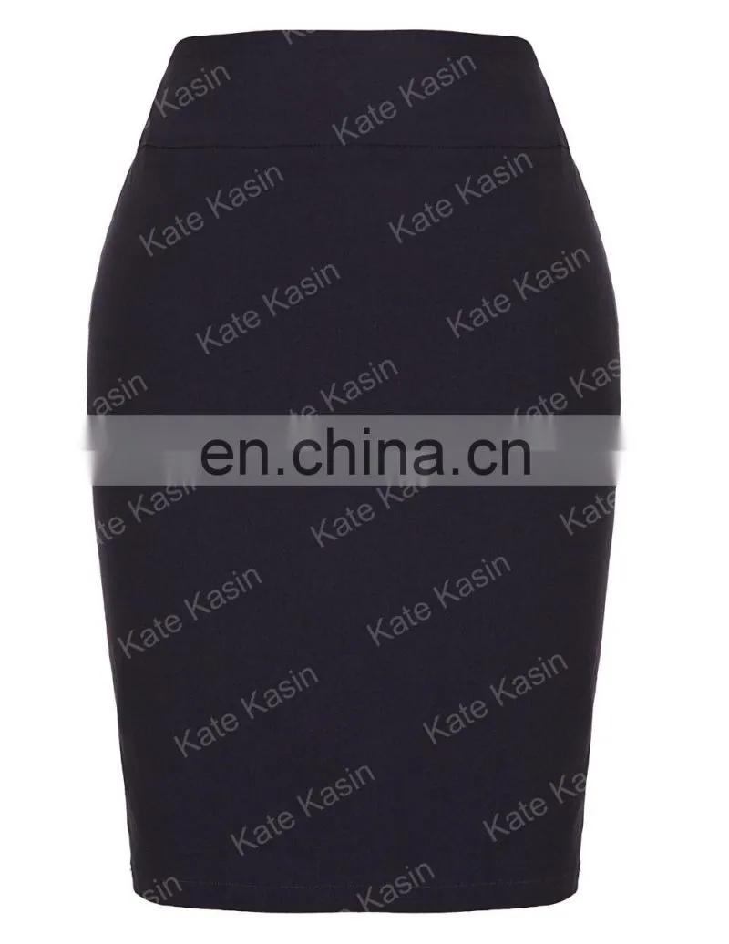 Kate Kasin Occident Women's High Stretchy Hips-Wrapped Pencil Skirt 20" KK000276-1