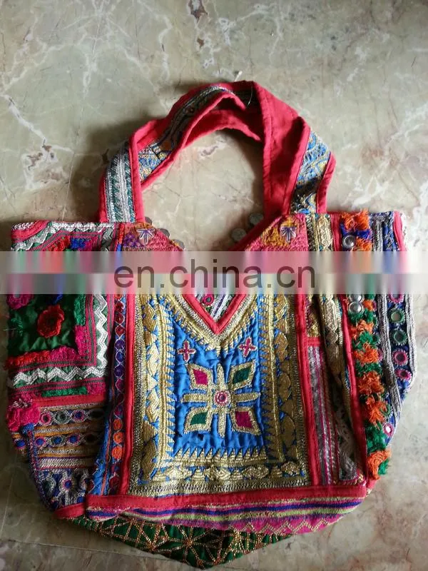 CLASSIC KUTCH BANJARA GYPSY TRIBE TRADITIONAL MIRROR EMB POUCH HAND BAG