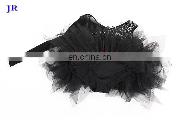 Party chic one single long sleeve shiny sequins mesh children ballet tutu dance costume dress ET-025