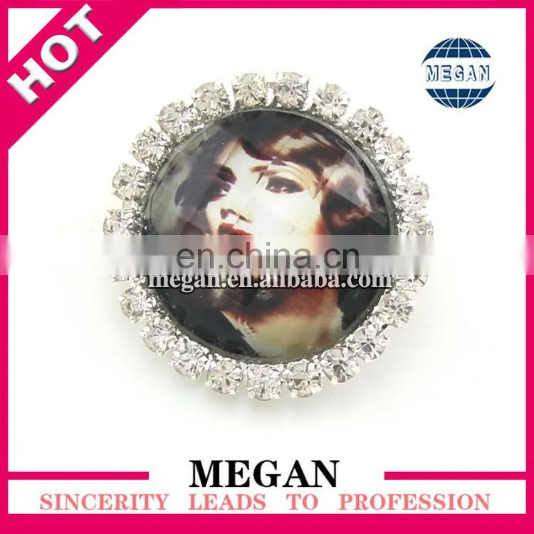 various Cartoon Photo acrylic rhinestone metal button