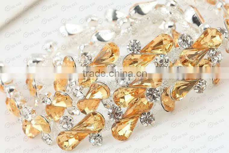 X0703Teardrop resin stone metal chain, metal chain for garment, hot sale decorative metal chain