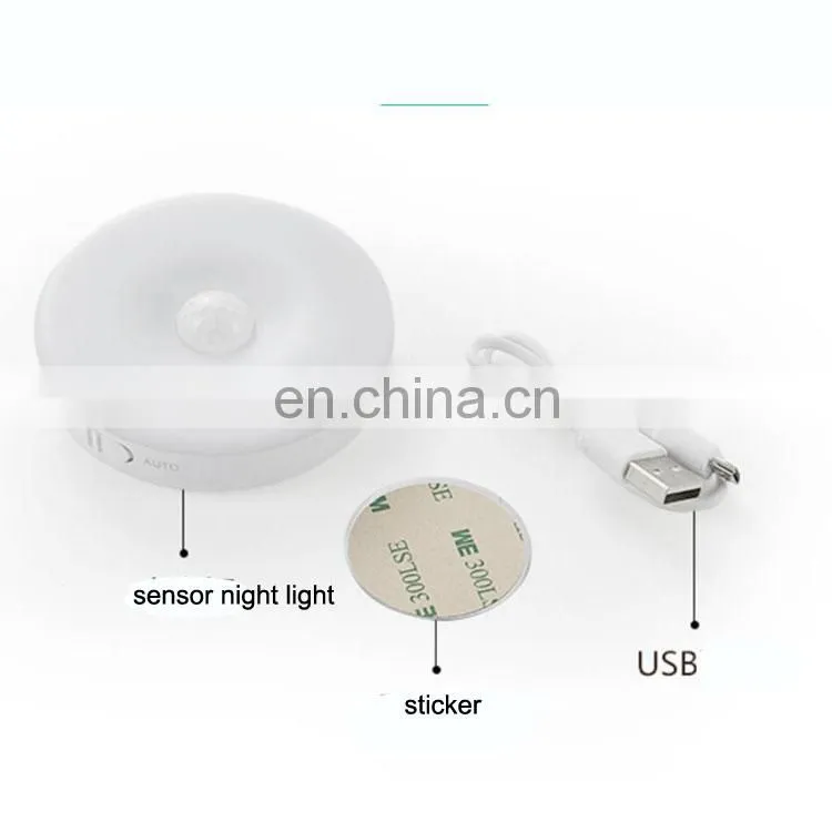 Mini Intelligent Indoor flood switch motion with rechargeable battery led sensor night light for cabinet bedroom