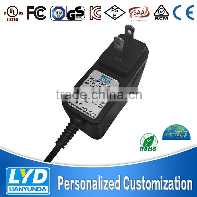 Factory Directly 6 Volt 1 Amp Switching Power supply for Emergency Light with UL DOE VI approval