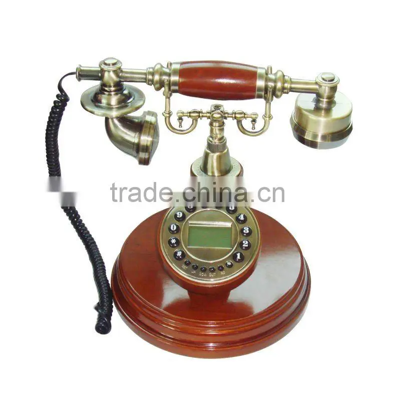 old style corded telephone with LCD display