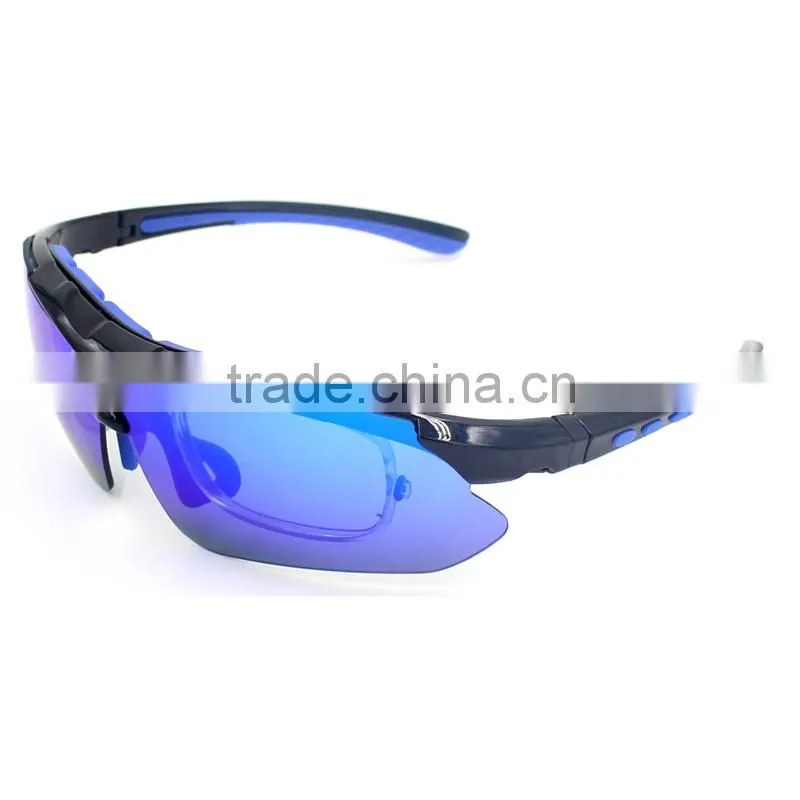 Anti-glare UV400 outdoor sports riding interchangeable 5 lens cycling sunglasses
