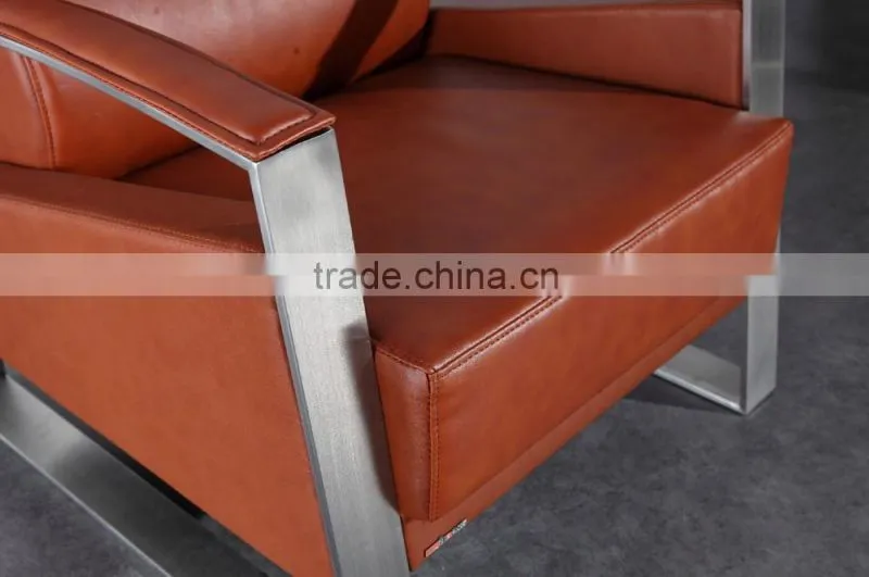 Luxury furniture brown leather reception sofa CEO office sofa RR-8073
