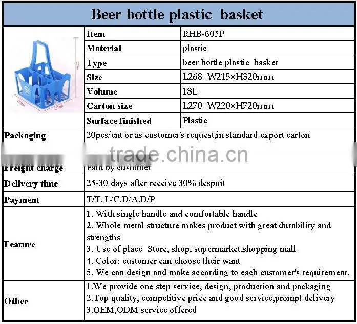 High quality standard plastic bottle holder with 6 grid