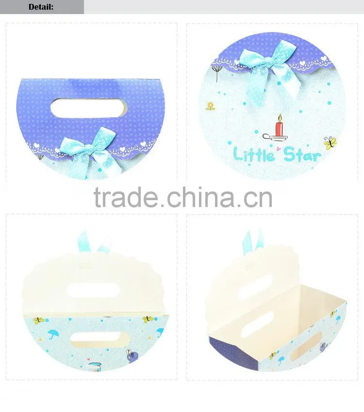 blue button closure fancy wedding flavour paper gift bag