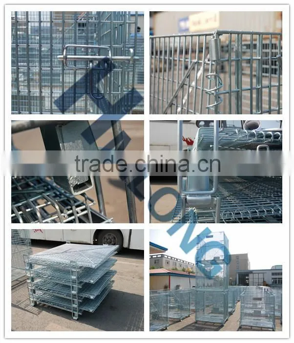 Industry foldable storage metal wire mesh container
