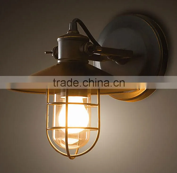 Aged Steel Edison Bulb Wall Light
