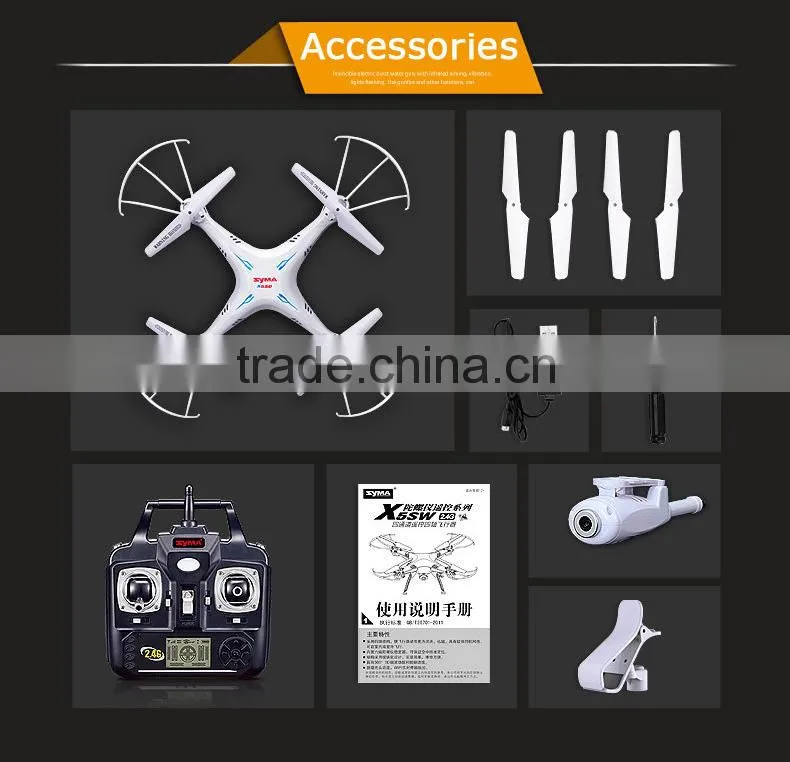 factory price 2.4G 4CH 6-axis wifi 2MP HD Camera UFO drone syma x5sw