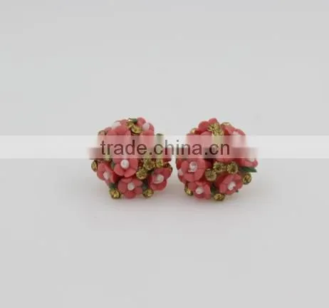 Fashion Beautiful Colorful Ball Stud Earrings Latest Style Flower Earrings For Girls