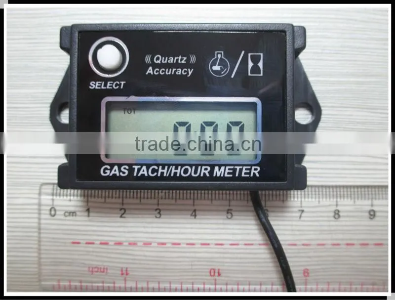 Hot selling Inductive Tachometer Resettable hour meter for Snowmobile,ATV,Generators,Motorcycle,snowblower,trencher,sod cutter