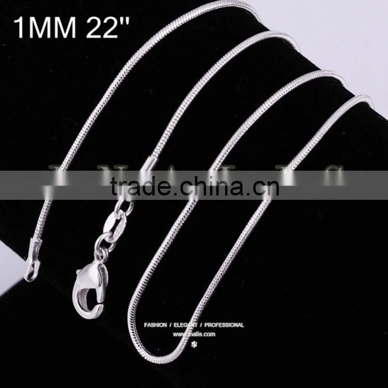 2014 SGS Certified 2014 Classy silver snake chain necklace C008