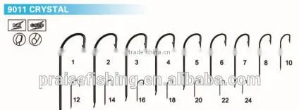 White Nickle high carbon steel PR-9011 CRYSTAL wholesale fishing hook