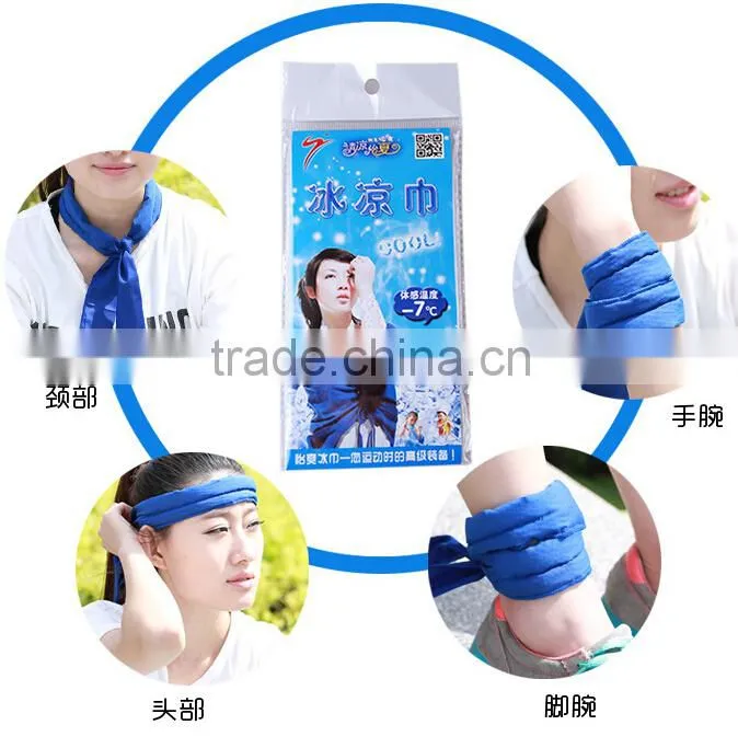 mix color Summer Cooling Scarf Cool Water Band Speed to Cool Towel Cooling Scarf Ties Neck Scarves