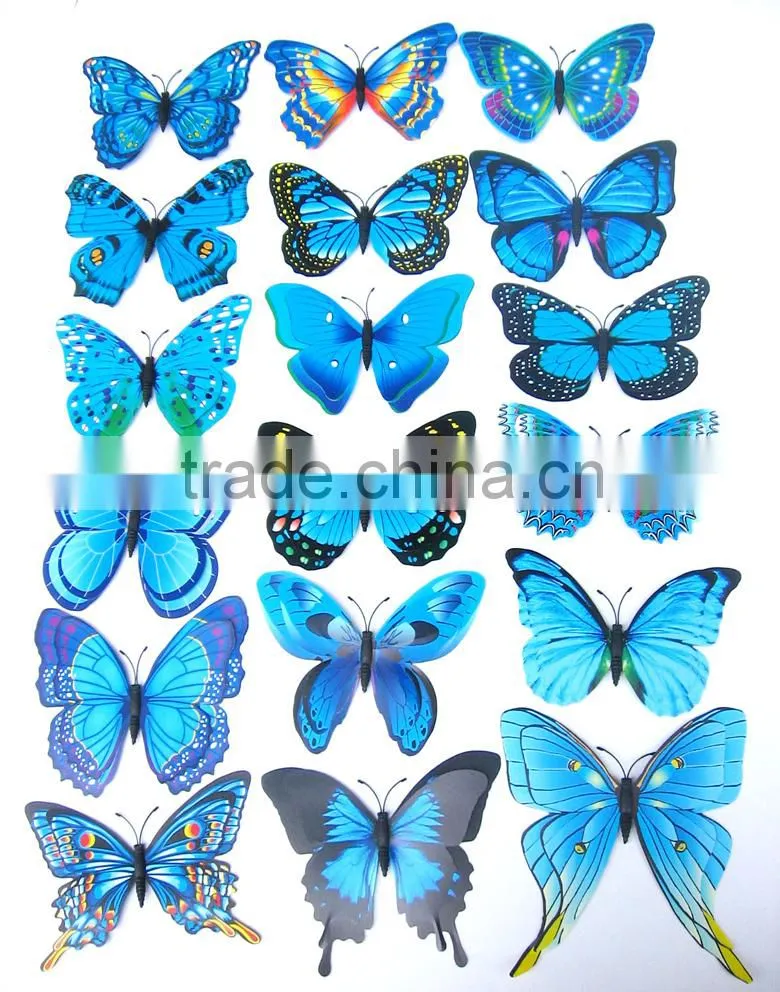 Alforever 12 pcs per bag Double-deck 3D pvc butterflies wall decals