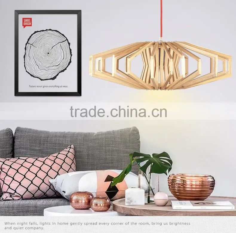 Wooden LED pendant light JK-8005B-05 new designer lighting decoration wooden pendant lamp