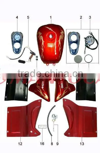 Tricycle parts: Fuel tank & side cover